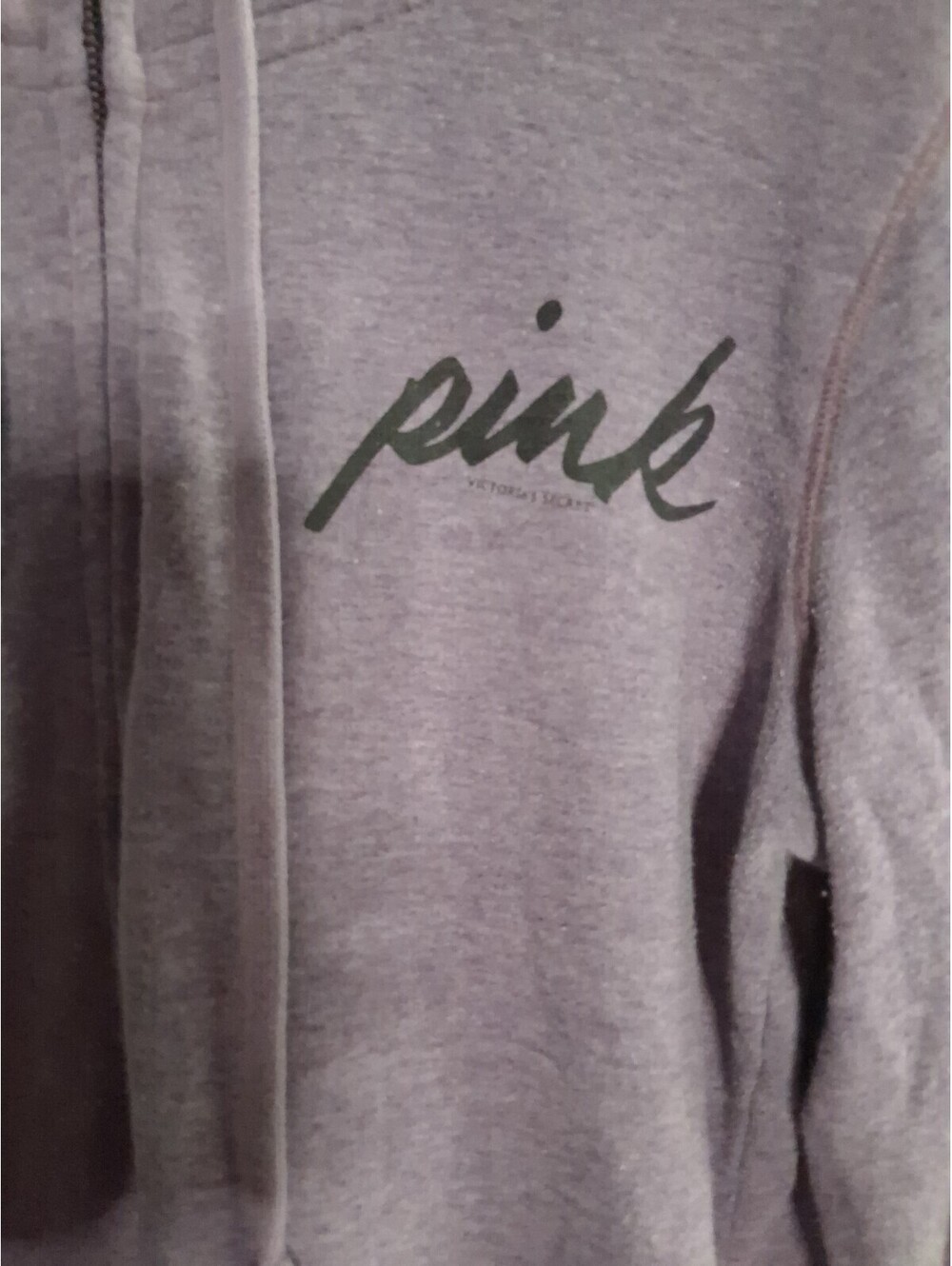 PINK by Victoria's Secret M Embellished Logo Purple Zip Sweatshirt Hoodie I2 - Picture 2 of 6